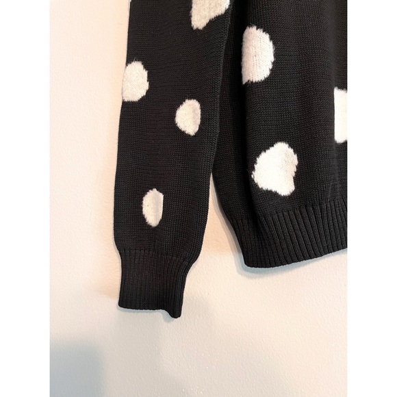 Bela NYC Black White Polka Dot Merino Wool Blend Sweater Size Small - Picture 13 of 15